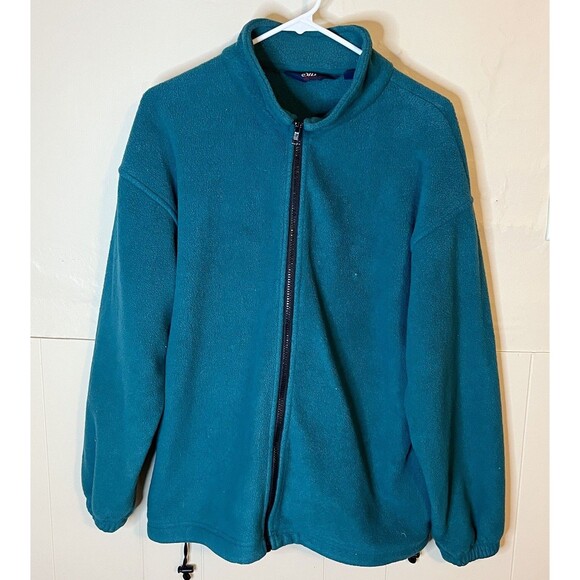 Vintage St Johns Bay SB Sport Mens Medium Teal 1/4 Zip Up Fleece Pullover Used - Picture 1 of 7